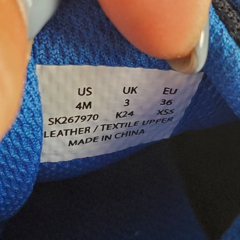 Saucony Cohesion Kids Shoes Sz 4 M Athletic Navy Peel Blue Leather Sneakers